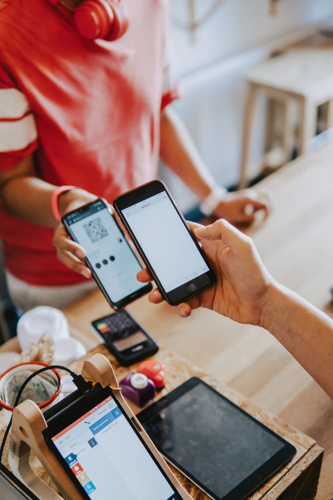 A person browsing a smartphone